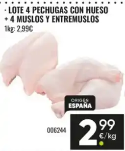 Family Cash Lote 4 pechugas con hueso + 4 muslos y entremuslos oferta
