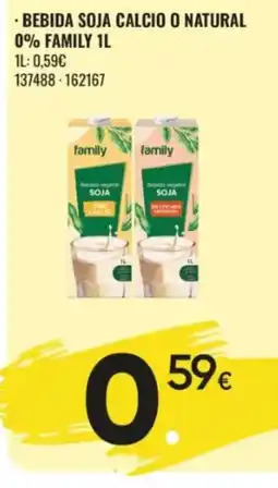 Family Cash family bebida soja calcio o natural oferta