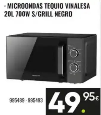 Tequio microondas 20l 700w s/grill negro