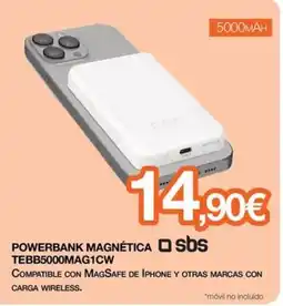Expert sbs powerbank magnética tebb5000mag1cw oferta