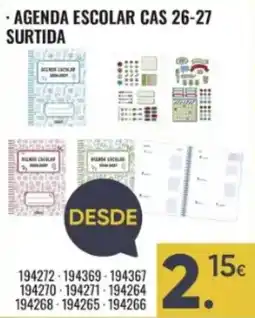 Family Cash Agenda escolar cas 26-27 oferta