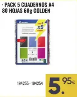 Family Cash Golden cuadernos a4 oferta
