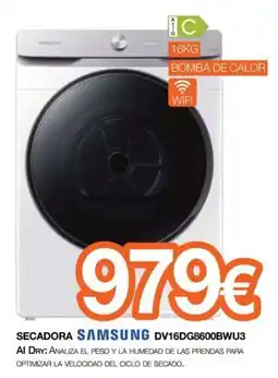 Expert secadora samsung dv16dg8600bwu3 oferta
