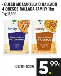 Family Cash family queso rallado mozzarella oferta