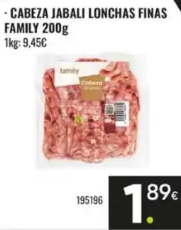 Family Cash Family cabeza jabali lonchas finas oferta
