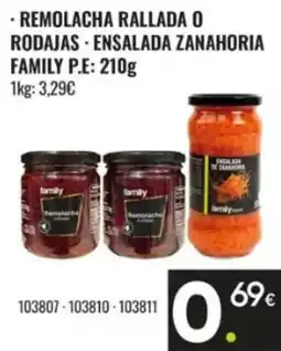 Family Cash family remolacha rallada o rodajas ensalada zanahoria oferta