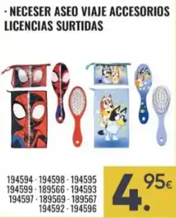 Family Cash Neceser aseo viaje accesorios licencias surtidas oferta