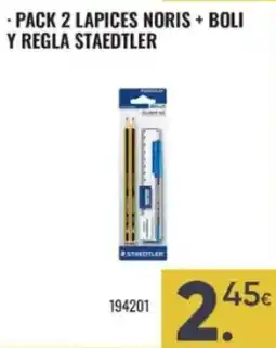 Family Cash staedtler pack 2 lapices noris + boli y regla oferta