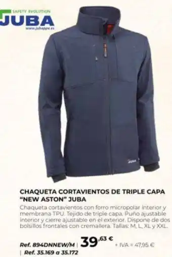 Juba chaqueta cortavientos de triple capa new aston