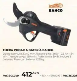 Coferdroza Bahco tijera podar a batería oferta