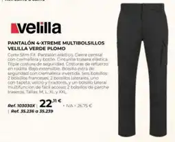 Coferdroza velilla pantalon 4-xtrreme multibolsillos velilla verde plomo oferta