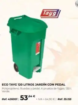 Coferdroza Tayg eco 120 litros jardin con pedal oferta