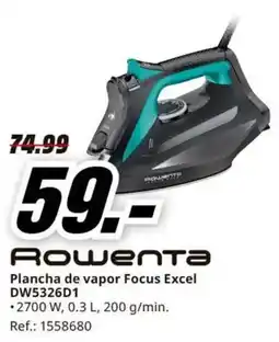 MediaMarkt Rowenta plancha de vapor focus excel dw5326d1 oferta