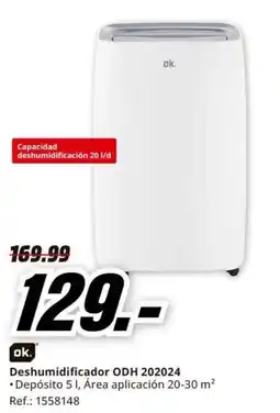MediaMarkt ok. deshumidificador odh 202024 oferta