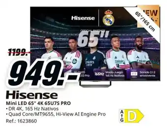 Hisense mini led 65" 4k 65u7s pro