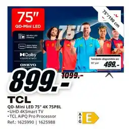 MediaMarkt Tcl qd-mini led 75" 4k 75p8l oferta