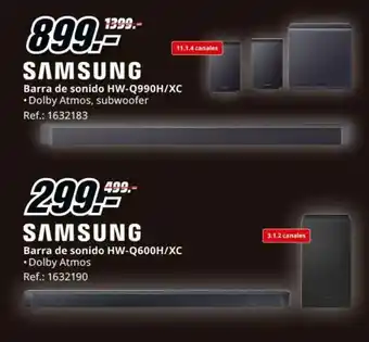 MediaMarkt Samsung barra de sonido hw-q990h/x oferta