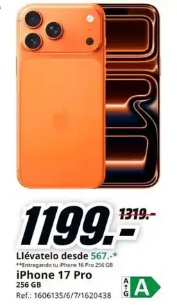 MediaMarkt Iphone 17 pro 256 gb oferta