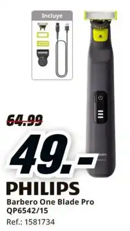 MediaMarkt philips barbero one blade pro qp6542/15 oferta