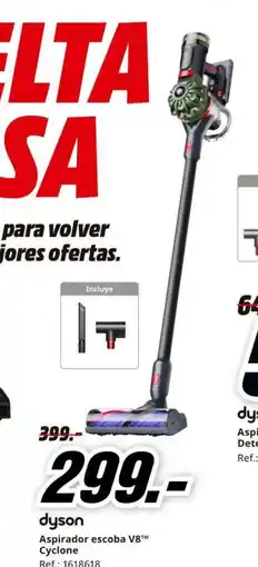 MediaMarkt Dyson aspirador escoba v8 cyclone oferta