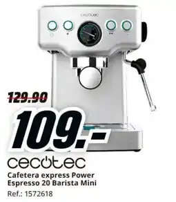 MediaMarkt cecotec cafetera express power espresso 20 barista mini oferta
