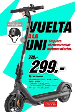 MediaMarkt Segway patinete eléctrico E2 Pro E + casco oferta