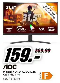 MediaMarkt AOC Monitor 31,5" C32G42ZE oferta