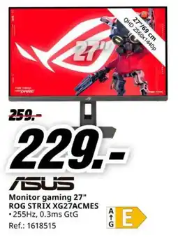 MediaMarkt asus monitor gaming 27" rog strix xg27acmes oferta