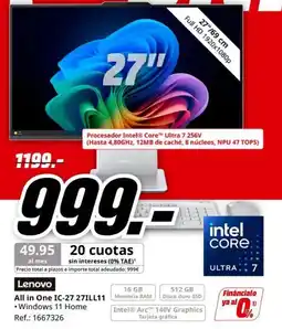 MediaMarkt Lenovo All in One IC-27 27ILL11 oferta