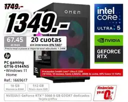 MediaMarkt hp pc gaming gt16-0144ns oferta