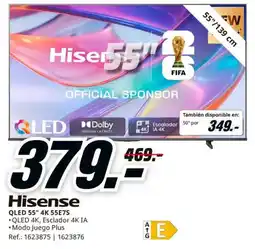 MediaMarkt Hisense QLED 55" 4K 55E7S oferta