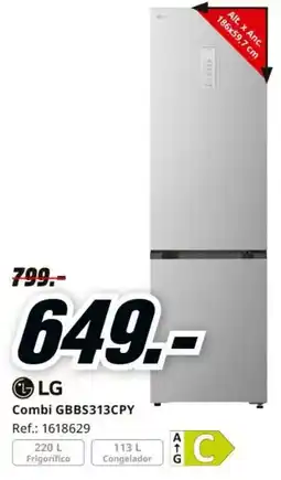 MediaMarkt LG combi gbbs313cpy oferta