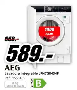 MediaMarkt AEG lavadora integrable lfn7g8434f oferta