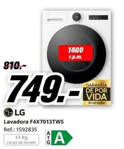 MediaMarkt LG lavadora f4x7013tws oferta