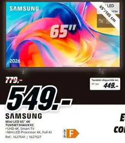 MediaMarkt Samsung mini led 65" 4k tu65m73hauxcc oferta