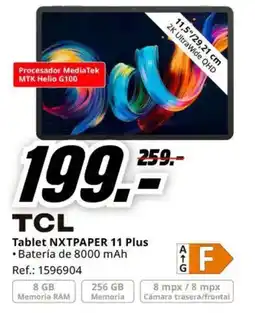 MediaMarkt Tcl tablet nxtpaper 11 plus oferta