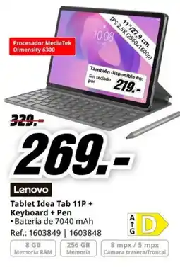 MediaMarkt Lenovo Tablet Idea Tab 11P oferta