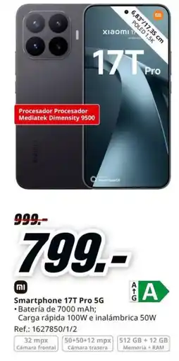 MediaMarkt Xiaomi smartphone 17t pro 5g oferta