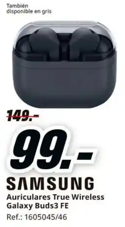 MediaMarkt samsung auriculares true wireless galaxy buds3 fe oferta