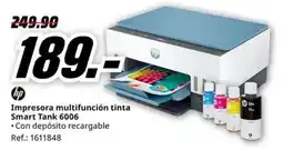 MediaMarkt hp impresora multifunción tinta smart tank 6006 oferta