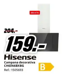 MediaMarkt Hisense campana decorativa ch6in6bxbg oferta