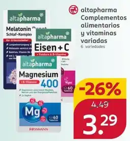 Rossmann altapharma Complementos alimentarios y vitaminas variadas oferta