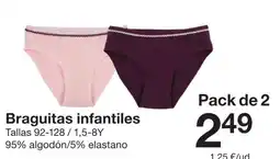Zeeman Braguitas infantiles oferta