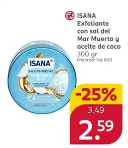 Rossmann Isana exfoliante con sal del mar muerto y aceite de coco oferta