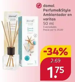 Rossmann domol perfume&style ambientador en varitas oferta