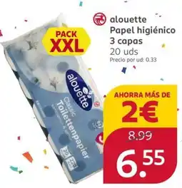 Rossmann alouette papel higiénico oferta