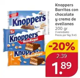 Rossmann Knoppers barritas con chocolate y crema de avellanas oferta