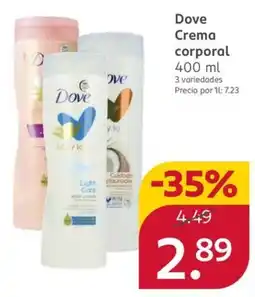 Rossmann Dove Crema corporal oferta