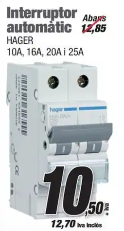 Ferrolan hager interruptor automatic 10a 16a 20a i 25a oferta