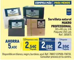 Makro Servilleta natural MAKRO PROFESSIONAL oferta